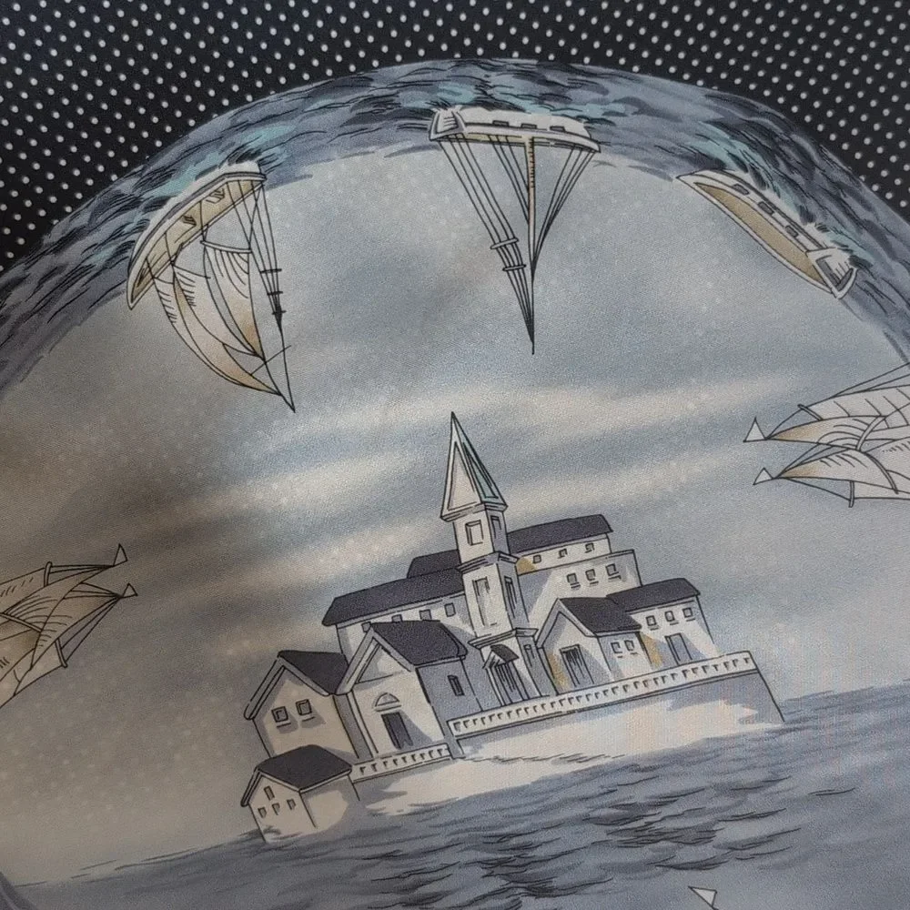 Talbots Black and White SILK Scarf - Picture 10 of 10